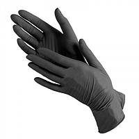 Одноразовые нитриловые перчатки без пудры 200 шт Care 365 (черные) размер S