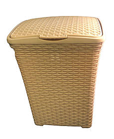 Корзина для білизни пластикова, 50л, РОТАНГ Бежева