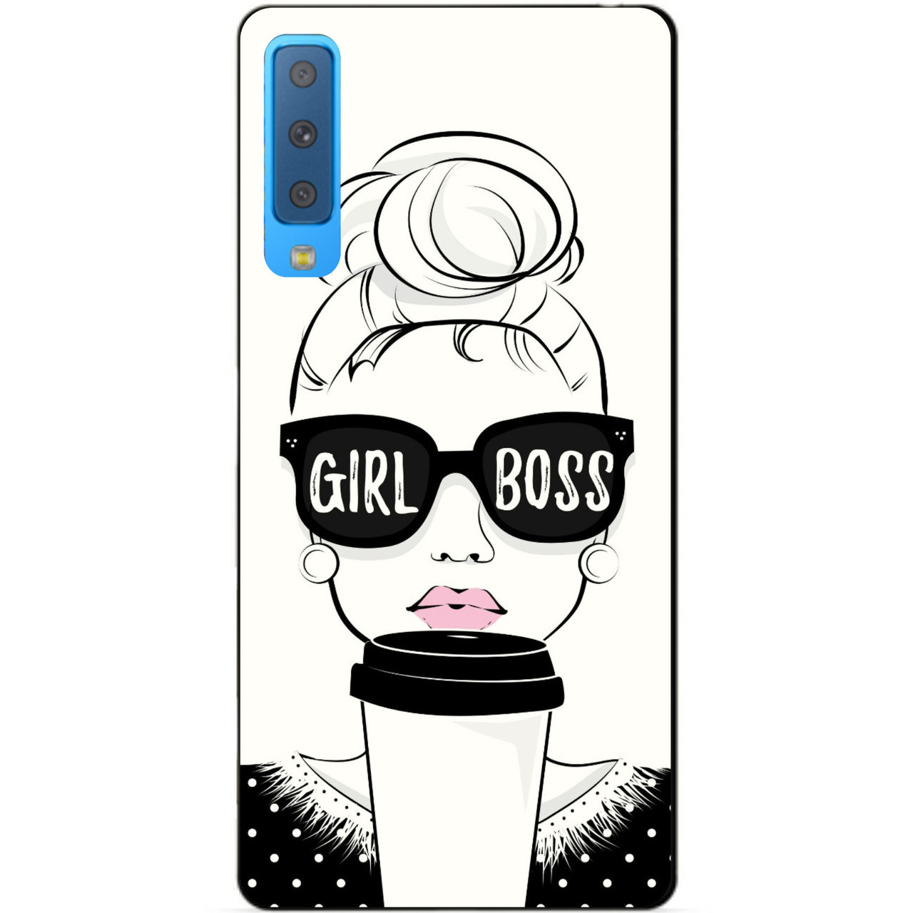 Силіконовий бампер чохол для Samsung A7 2018 Galaxy A750 з малюнком Girl Boss