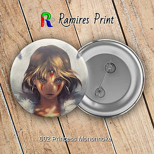 Значок 56 мм Аніме Princess Mononoke