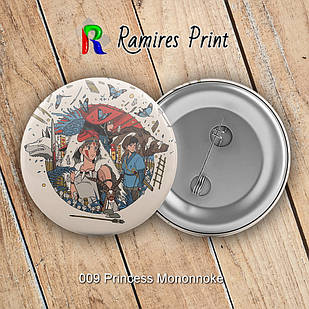 Значок 32 мм Princess Mononnoke 009