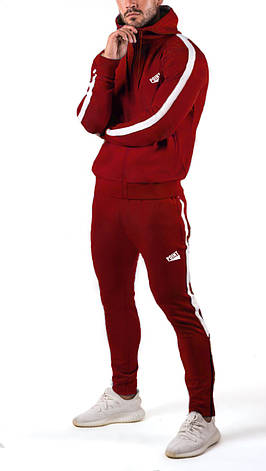 Костюм чоловічий спортивний червоний з білими вставками Point ONE, фото 2