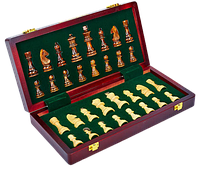 Шахи дерев'яні з футляром, дошка 30x30 см Wood Chess Set (X3008)