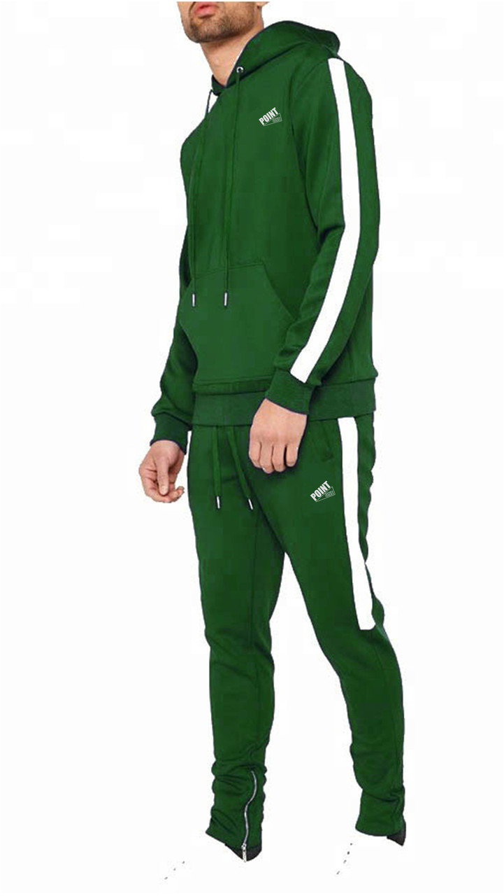 Костюм чоловічий спортивний зелений з білими вставками Point ONE