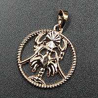 Кулон женский знак зодиака рак золото фирмы Xuping Jewelry медицинское золото диаметр 20 мм.