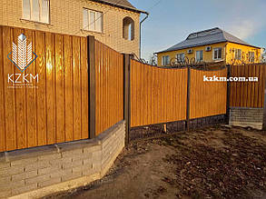 Двосторонній профнастил під дерево 3д для воріт, калітки та паркана, двосторонні ворота під дерево 3d