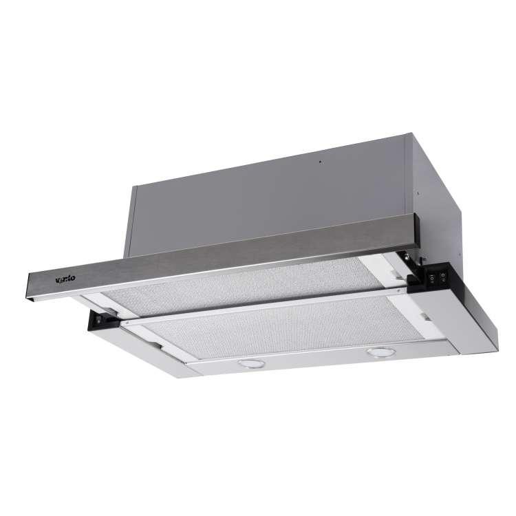 Висувна телескопічна витяжка неіржавка VENTOLUX GARDA 60 INOX (1300) SMD LED