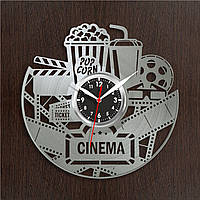 Часы Cinema Часы цвета сере Кино часы Часы с кассетной лентой Часы с попкорном Часы в кинозал 300 мм
