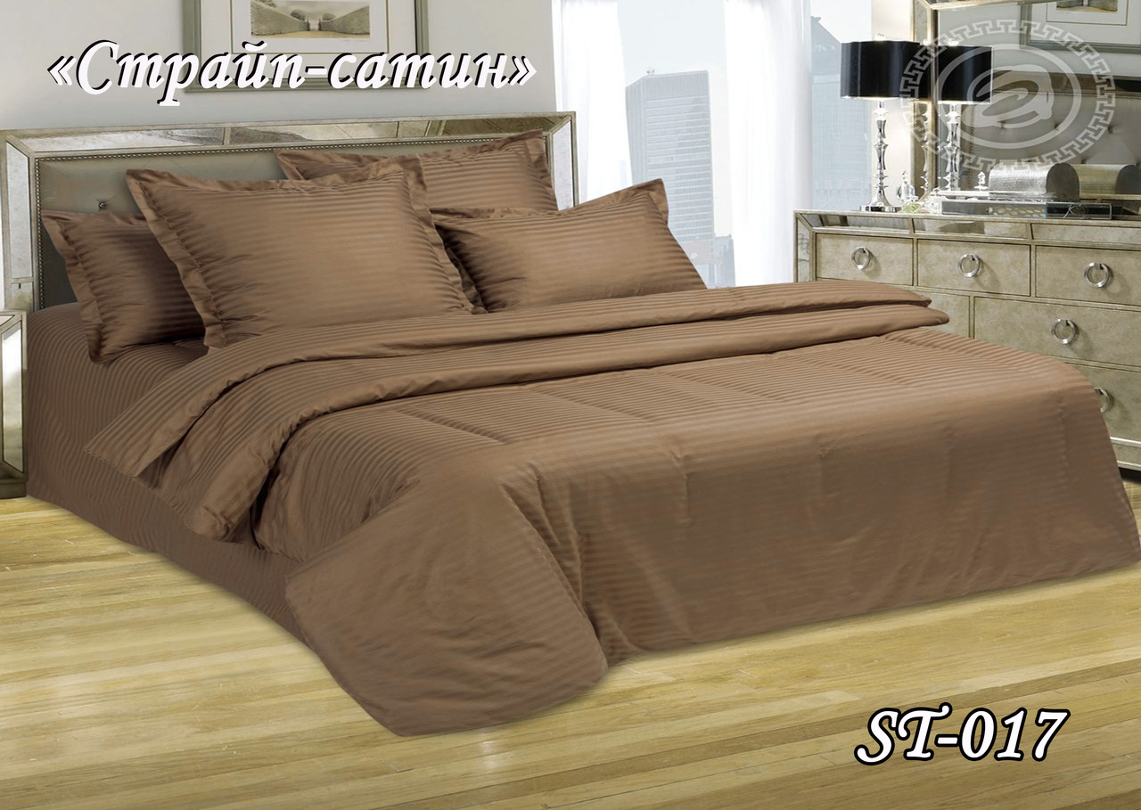 Комплект постільної білизни Тет-@-Тет сімейний Страйп-сатин ST-017, фото 1