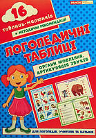 Логопедичні таблиці. Органи мовлення. Артикуляція звуків 16 карток. (НП)