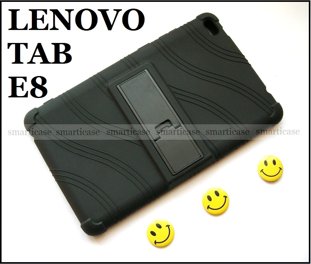 Чорний, протиударний чохол Lenovo Tab E8 TB-8304F TB-8304L гумовий з підставкою
