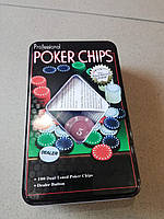 Покерные фишки (100 шт) в металлическом футляре