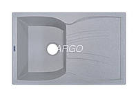 Гранитная кухонная мойка с крылом Argo Medio Grey 790*500*235 (Серая)