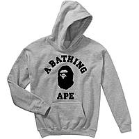 Худі bape a bathing ape | сіра стильна толстовка