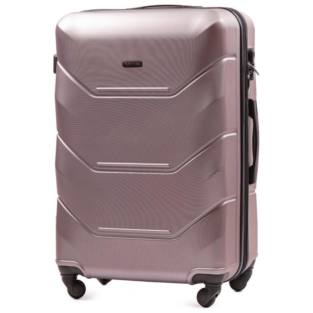 Чемодан пластиковый на 4 колесах Wings 147 Большой (L) Rose Gold