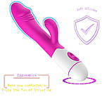 Вібратор фалоімітатор для клітора і точки G водонепроникний з акумулятором і зарядкою від USB (фіолетовий), фото 2