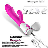 Подвійний фаллоімітатор вібратор для жінок Кролик вібратор для клітора Великий жіночий вібратор ділдо фалос, фото 3