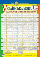 Українська мова. 1-4 класи. Каліграфічні хвилинки в таблицях (64 таблиці). НУШ. (Богодан)