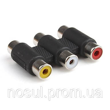 Объеденитель RCA 3x AV Audio Video Coupler аудио видео соединитель тройной композитный кабельный подключение - фото 4 - id-p11446559