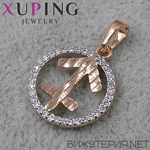 Кулон жіночий знак зодіаку стрілець золото фірми Xuping Jewelry медичний золото діаметр 16 мм.