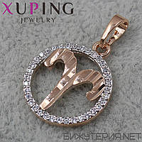 Кулон женский знак зодиака овен золото фирмы Xuping Jewelry медицинское золото диаметр 16 мм.
