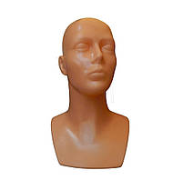 Телесный манекен женской головы пластиковый без макияжа