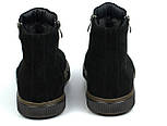 Зимові замшеві чорні черевики уггі на хутрі чоловіче взуття Rosso Avangard Y-G Black Vel, фото 6