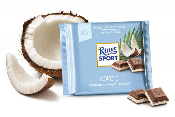 Молочный шоколад с кокосом Ritter Sport Coconut 100 г