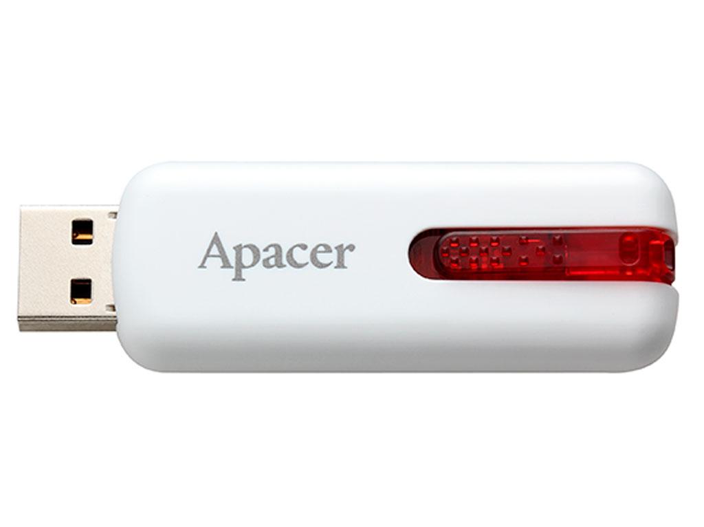 USB флеш накопичувач Apacer 64GB AH326 White RP USB2.0 (AP64GAH326W-1)