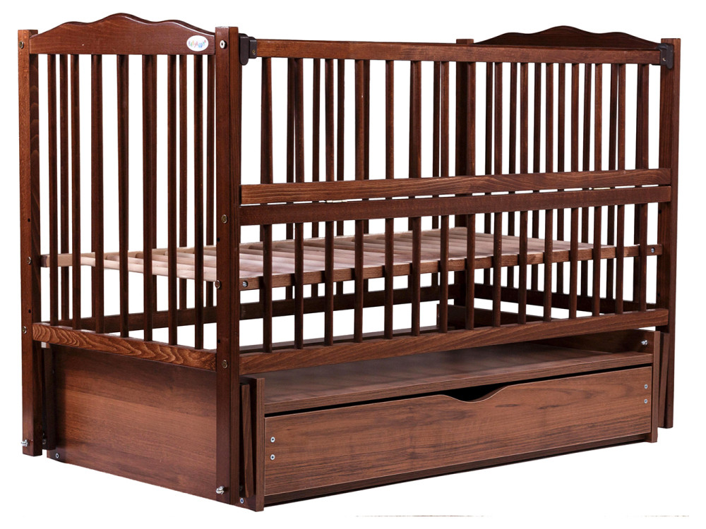 Ліжко Babyroom Веселка DVMYO-3 маятник, ящик, відкидний бік бук горіх, фото 1