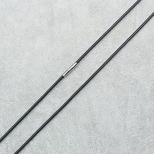 Шнурок на шею стильный каучуковый черный Stainless Steel серебристая застежка длина 60 см толщина 2 мм