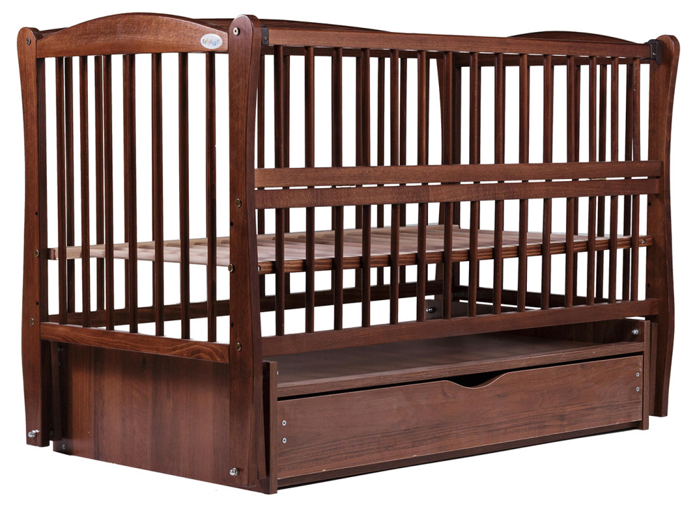 Ліжко Babyroom Еліт різьблення маятник, ящик, відкидний бік-DER-7 бук горіх, фото 1