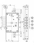 MOTTURA 52.771 Замок врізний сувальдний з накладками, фото 2