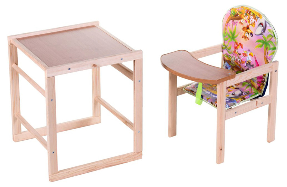 Стільчик-трансформер Наталка Зайчик-01 економ рожевий (вовк на островах), фото 1