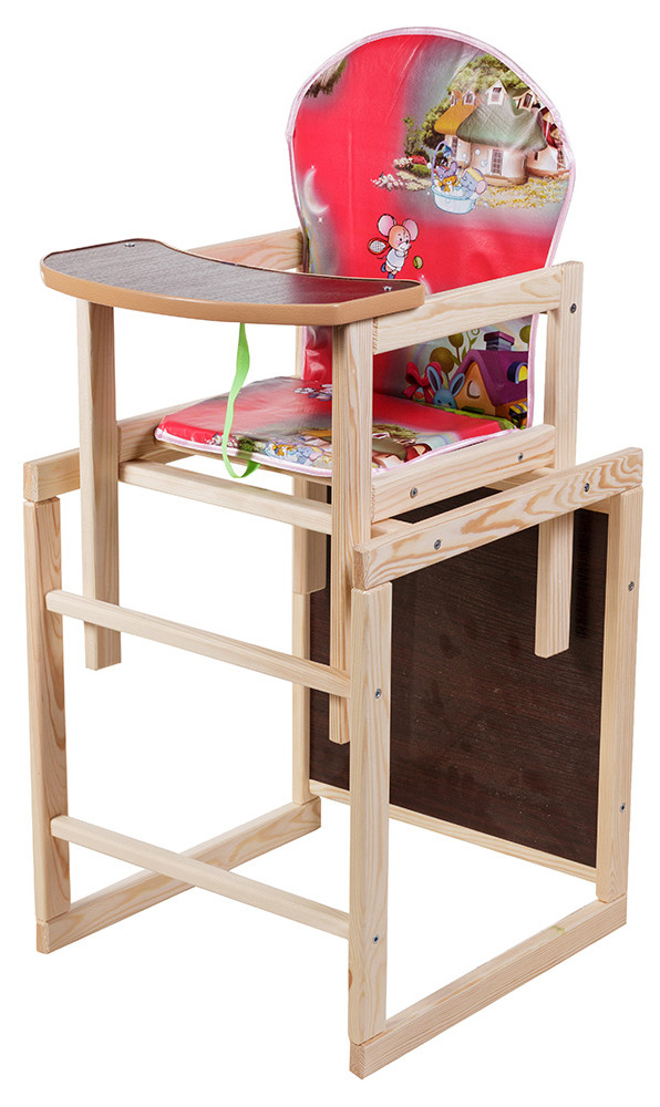 Стільчик-трансформер Наталка Зайчик-01 економ червоний (мишки, будиночки), фото 1