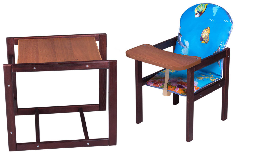 Стільчик-трансформер Наталка Зайчик-22 темний блакитний (дельфіни), фото 1