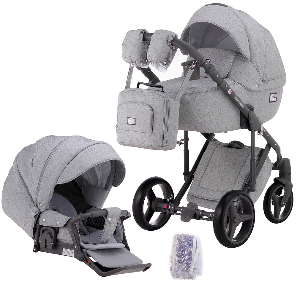 Коляска 2 в 1 Adamex Luciano Y3 світло-сірий, фото 1