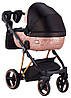 Коляска 2 в 1 Adamex Mimi Polar (Pink Gold) Y837 чорний (люрикс) - мідний (принт) шкіра (видавлений точка), фото 3