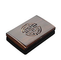 Настільна візитниця-картхолдер з дерева в китайському стилі «Wood Case» (коричневий)