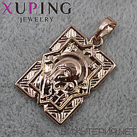 Иконка образ Матерь Божья с Исусом  золото фирмы Xuping Jewelry медицинское золото размер 23 х 17 мм