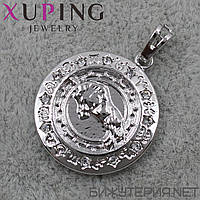 Кулон женский знак зодиака бык серебро фирмы Xuping Jewelry медицинское золото диаметр 20 мм.