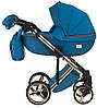 Коляска 2 в 1 Adamex Luciano Polar (Gold) Y826 синій (шкіра) - синій, фото 2