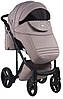 Коляска 2 в 1 Adamex Luciano jeans Y42 капучино (візерунок серця), фото 5