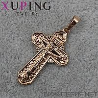 Крестик фирмы Xuping Jewelry с распятием золотой медицинское золото размер 28 х 17 мм