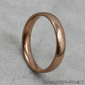 Перстень золотої з ювелірної медичної сталі від Stainles Steel марка 3716 L ширина 5 мм