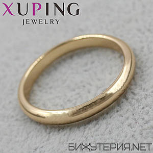 Кольцо золотистого цвета тонкое обручальное Xuping Jewelry медицинское золото ширина 3 мм