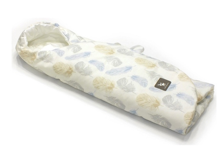 Конверт в коляску і автокрісло Cottonmoose ODWF 439/83/51 leaf blue cotton white cotton jersey (блакитний (ліс) з білим)