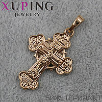 Крестик золотой фирмы Xuping с распятием медицинское золото размер 27 х 18 мм