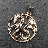 Кулон женский знак зодиака овен золото с камнями фирмы Xuping Jewelry медицинское золото диаметр 20 мм.