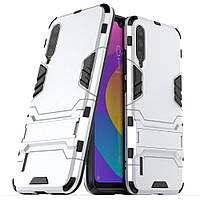 Чохол Hybrid case для Xiaomi Mi 9 Lite (Mi CC9) бампер з підставкою світло-сірий